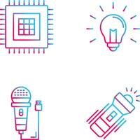 Processor and Light Bulb Icon vector