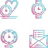 amor y muñeca reloj icono vector