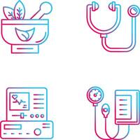 Ayurvedic and Stethoscope Icon vector