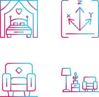 Bed and Axis Icon vector