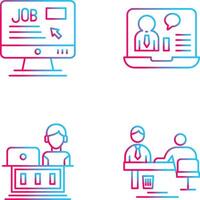 Online Job and Online Job Interview Icon vector