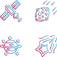 satelite and asteroid Icon vector