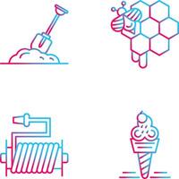 Digging and Honeycomb Icon vector