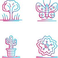 Tree and Butterfly Icon vector