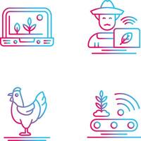 Smart Farm and Farmer Icon vector