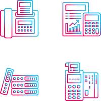 Fax and calculating Icon vector