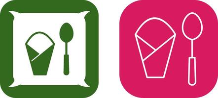 Spoon and Napkin Icon Design vector