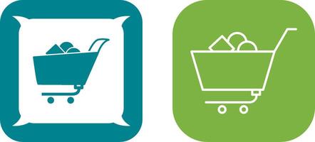 Unique Shopping Cart II Icon Design vector