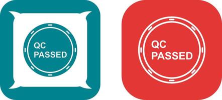 Unique QC Passed Icon Design vector