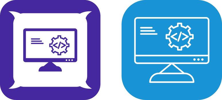 Unique Code Optimization Icon Design vector