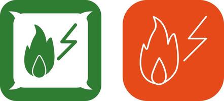 Unique Electricity Fire Icon Design vector