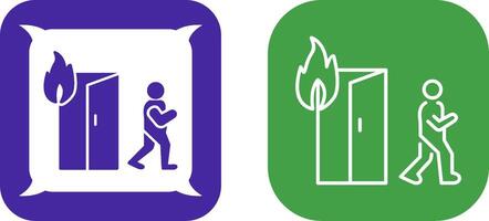 Unique Running from Fire Icon Design vector