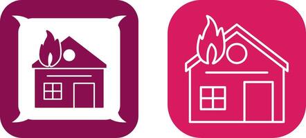 Unique House on Fire Icon Design vector