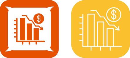 Chart Down Icon Design vector