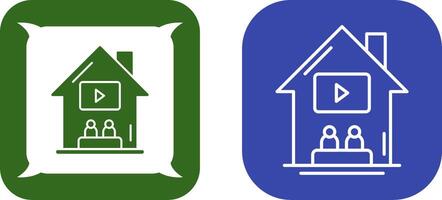 Watching A Movie Icon Design vector