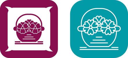 Flower Basket Icon Design vector