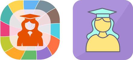 Unique Female Graduate Icon Design vector