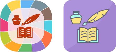 Unique Quill and Book Icon Design vector