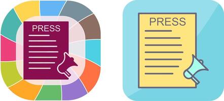 Unique Press Releases Icon Design vector