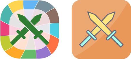 Unique Two Swords Icon Design vector