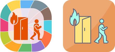 Unique Running from Fire Icon Design vector