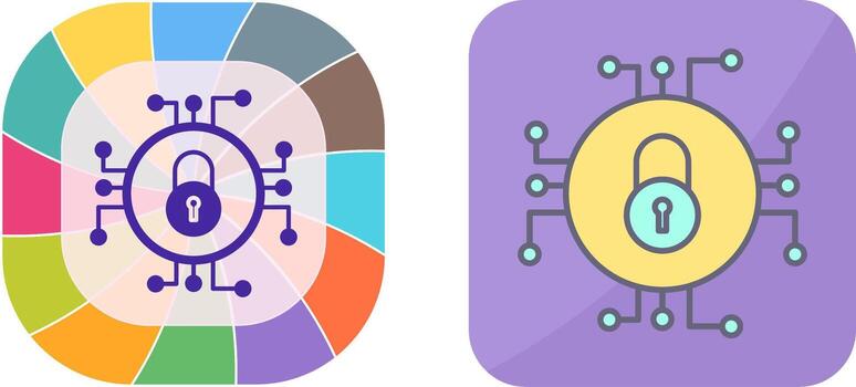 Unique Data Security Icon Design vector