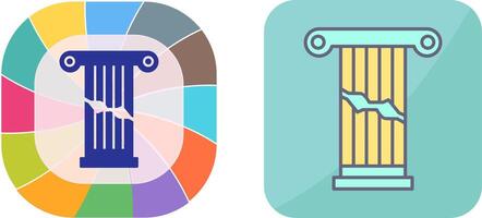 Broken Pillar Icon Design vector