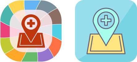 Location hospital Icon Design vector
