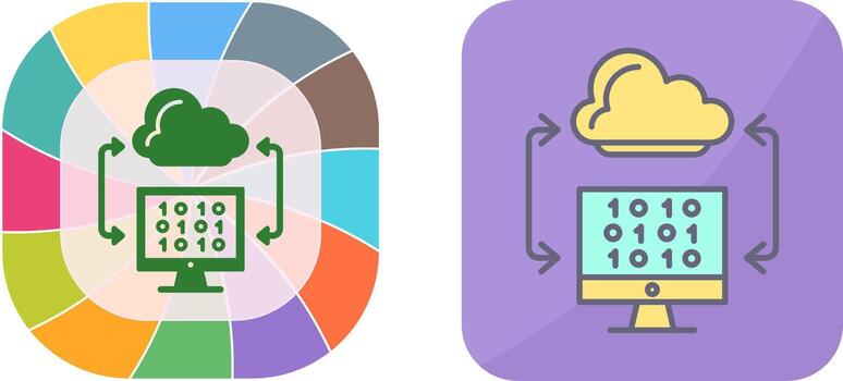 diseño de icono de codificación en la nube vector