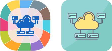 nube base de datos icono diseño vector