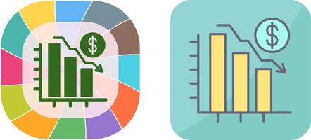 Chart Down Icon Design vector