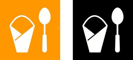Spoon and Napkin Icon Design vector