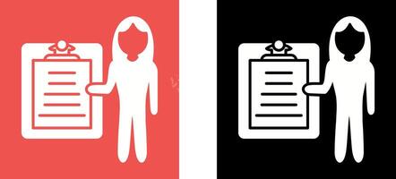 Unique Female Presenter Icon Design vector