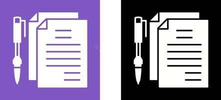 Unique Documents and Pen Icon Design vector