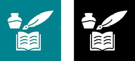 Unique Quill and Book Icon Design vector