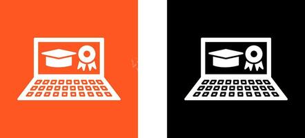 Unique Online Degree Icon Design vector