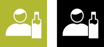 Unique Man And Drink Icon Design vector