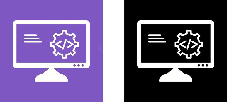 Unique Code Optimization Icon Design vector