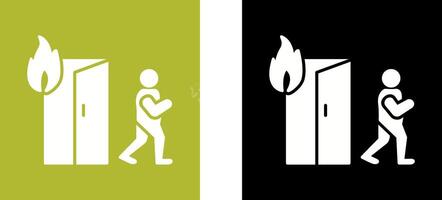 Unique Running from Fire Icon Design vector