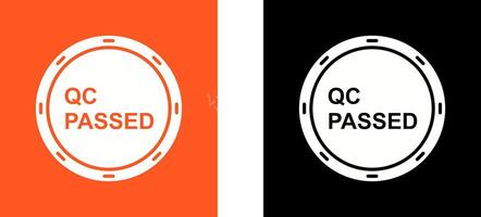 Unique QC Passed Icon Design vector