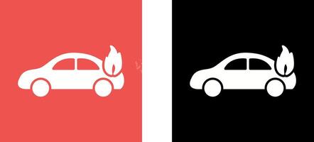 Unique Car on Fire Icon Design vector