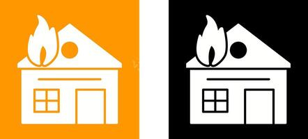 único casa en fuego icono diseño vector