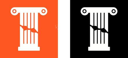 Broken Pillar Icon Design vector