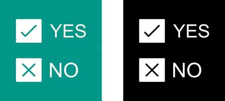 Yes No Option Icon Design vector