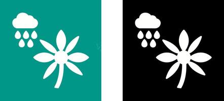 Flower with rain Icon Design vector