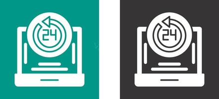 24h Support Icon Design vector