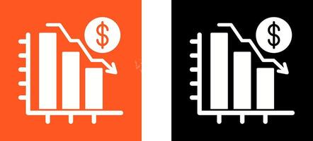Chart Down Icon Design vector