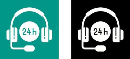 24 Hours Support Icon Design vector