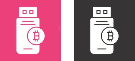 Bitcoin Usb Device Icon Design vector