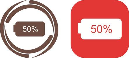 Unique Half Battery Icon Design vector